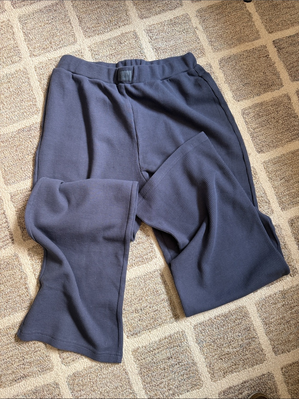 Comfrt Women's Navy Waffle-Knit Pull-On Track Pants